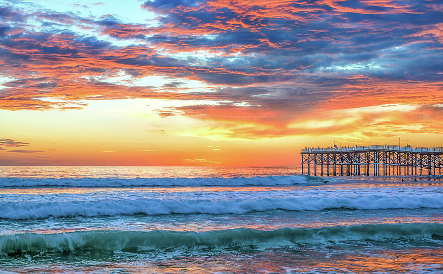 Summer Sunset Colors San Diego Coast Photograph by Joseph S Giacalone