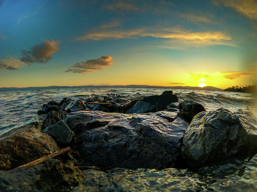 Summer Sunset on the Rocks Photograph by Devin Wilson