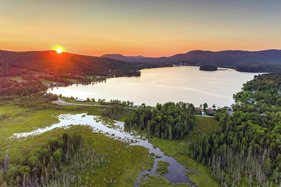 Summer Sunset Over Island Pond, VT Photograph by John Rowe