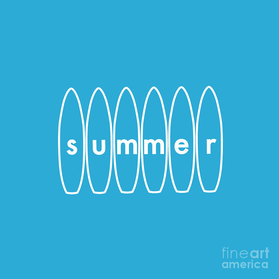 Summer Surfboards Text and Graphic  Digital Art by Barefoot Bodeez Art