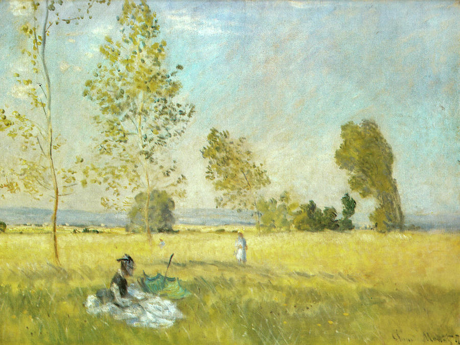 Summer, The Meadow 1874 Painting by Claude Monet - Pixels