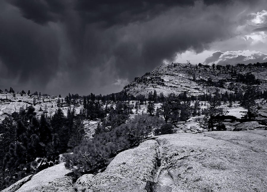 SUMMER THUNDERSTORM AT 8400 FEET - Black and white Photograph by Walter Fahmy