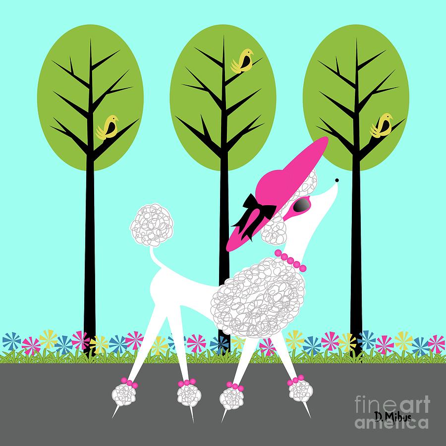 Summer Time Poodle in the Park Digital Art by Donna Mibus