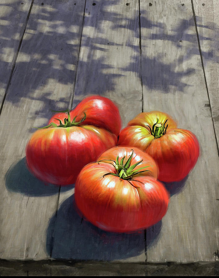 Summer Tomatoes Painting by Robert Papp