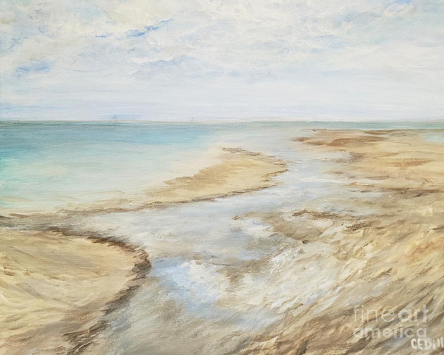 Summer Tranquility, ta det rolig, Crane Beach, Ipswich, Massachusetts Painting by C E Dill