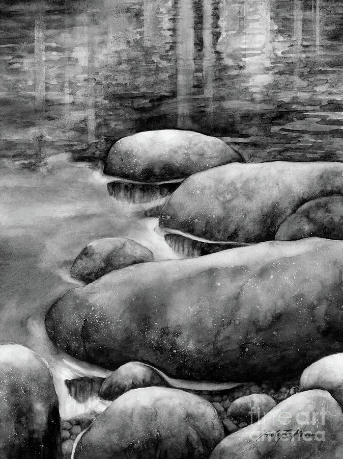 Summer Tranquility In Black And White Painting