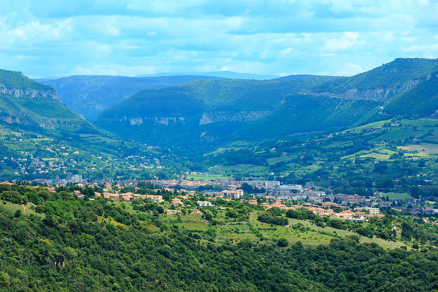 Summer valley River Tarn, France. Photograph by J-wildman