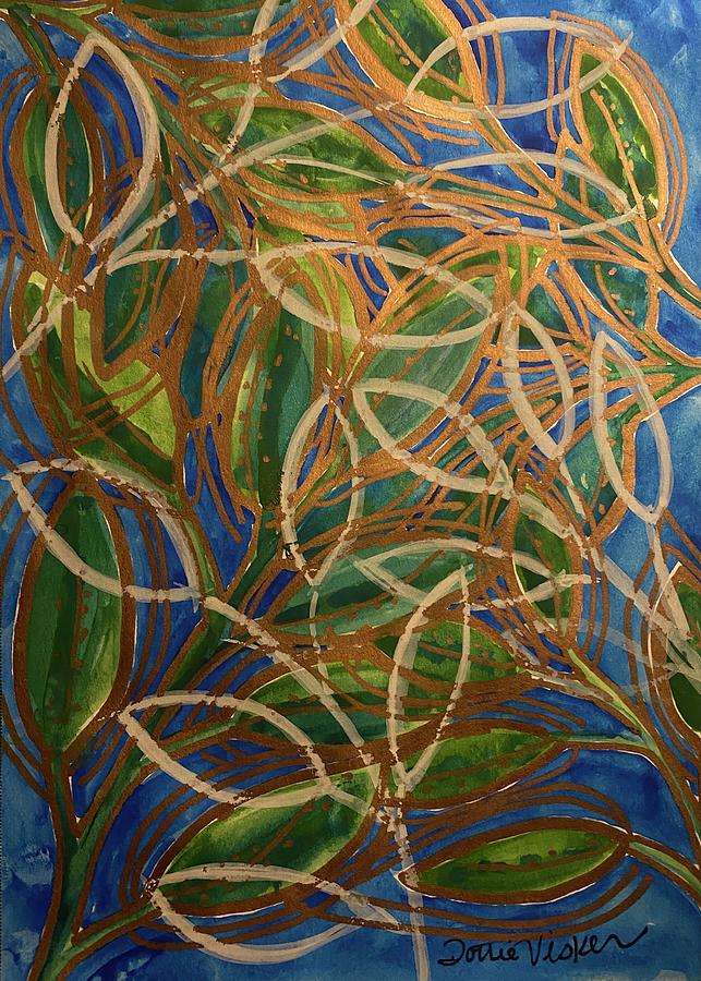 Summer Vibrations of Leaves Painting by Dottie Visker