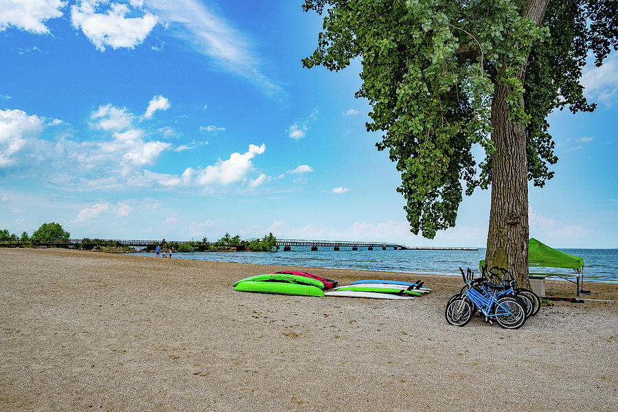 Summer View Of Camp Perry Pier Beach Port Clinton Ohio Photograph by Dave Morgan