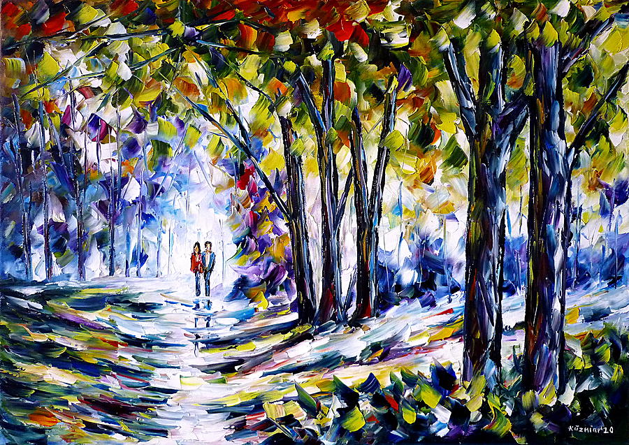 Summer Walk Painting by Mirek Kuzniar