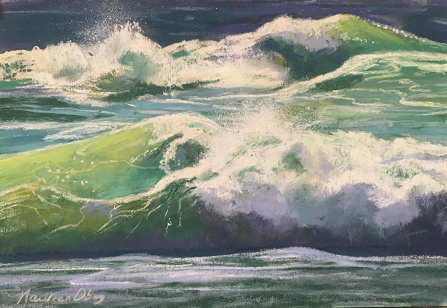 Summer Waves Pastel by Maureen Obey - Fine Art America