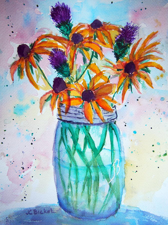 Summer Wildflowers Painting by Jacquelin Bickel