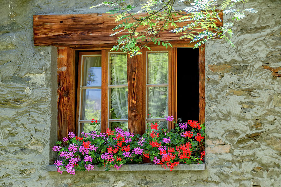 Summer Window of Andermatt, Switzerland Photograph by Marcy Wielfaert