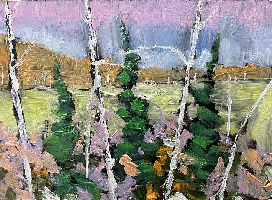 Summer Woods Under  a Pretty Patel Sky 1 Painting by Desmond Raymond
