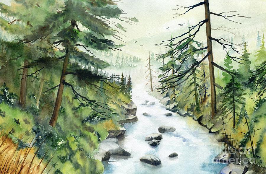 Summer Woods Vista Impression Painting by Melly Terpening