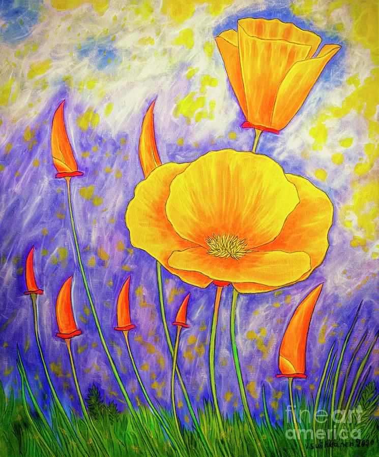 Summer Yellow Poppies Painting