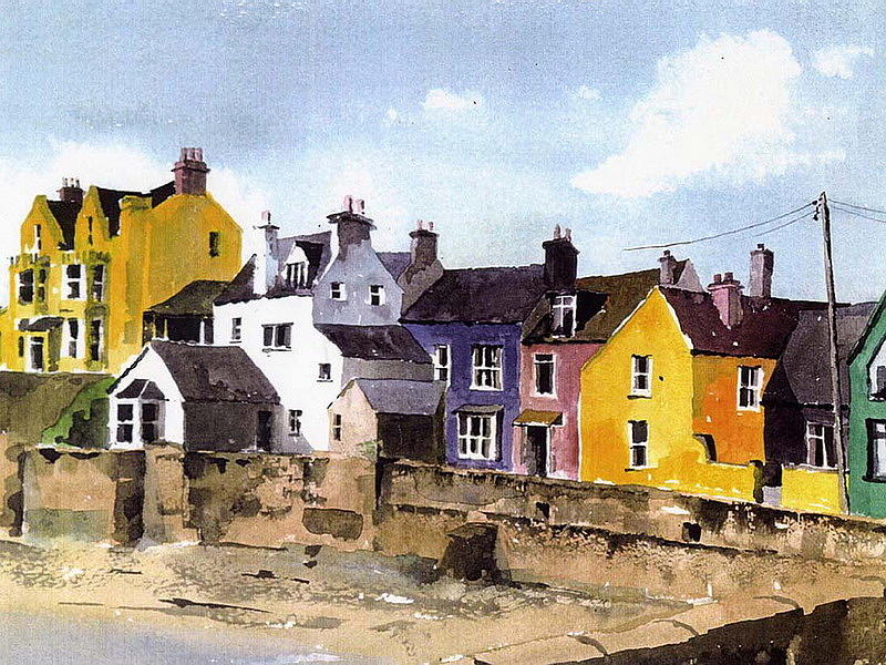 Summercove Harbour Painting by Val Byrne