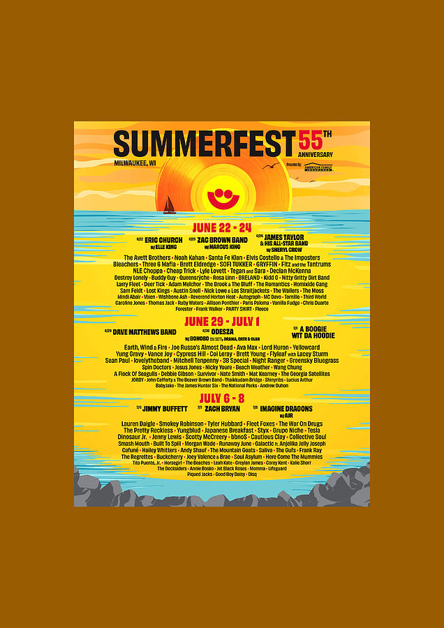 Summerfest 55th Annual Festival Lineup 2023 Tj90 Digital Art by Tj Art