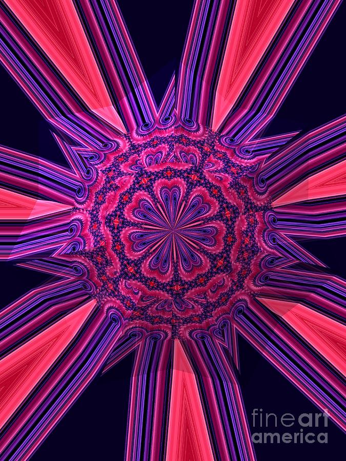 Summers Radiant Beauty Fractal Kaleidoscope Mandala Abstract Digital Art by Rose Santuci-Sofranko