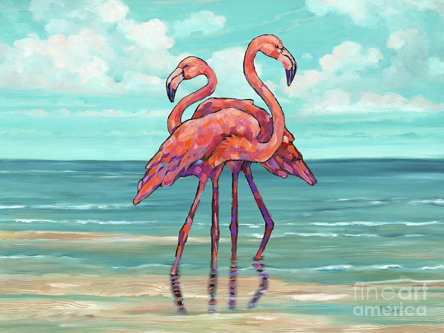 Summerset Flamingos Horizontal II Painting by Paul Brent - Fine Art America