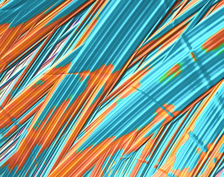 Summertime Contemporary Abstract blue and orange Digital Art by Bonnie Bruno