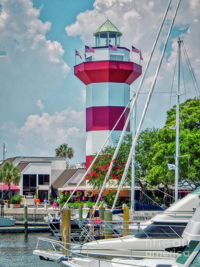 Summertime Harbour Town Lighthouse Photograph by Amy Dundon