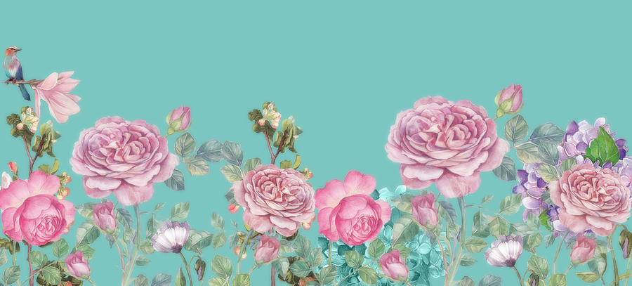 Rose Mixed Media - Summertime Rose Garden Art by Johanna Hurmerinta