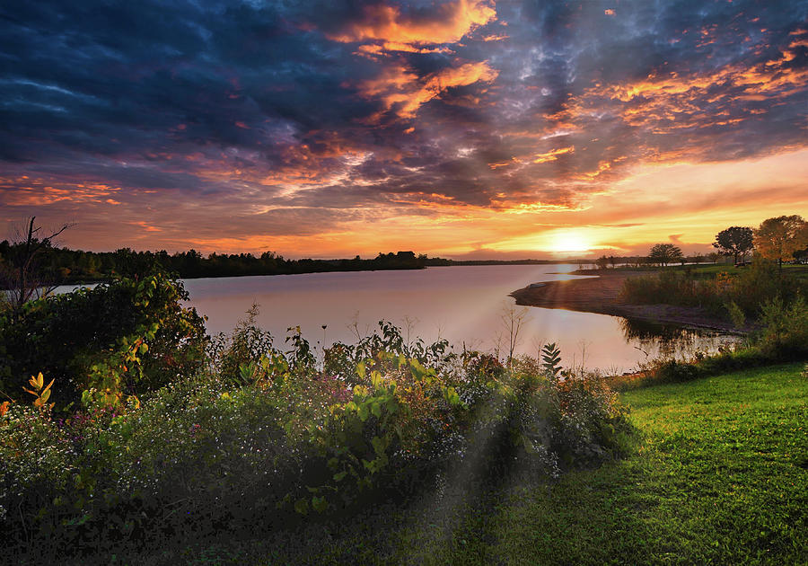 Summit Lake Indiana Sunset Photograph by Randall Branham