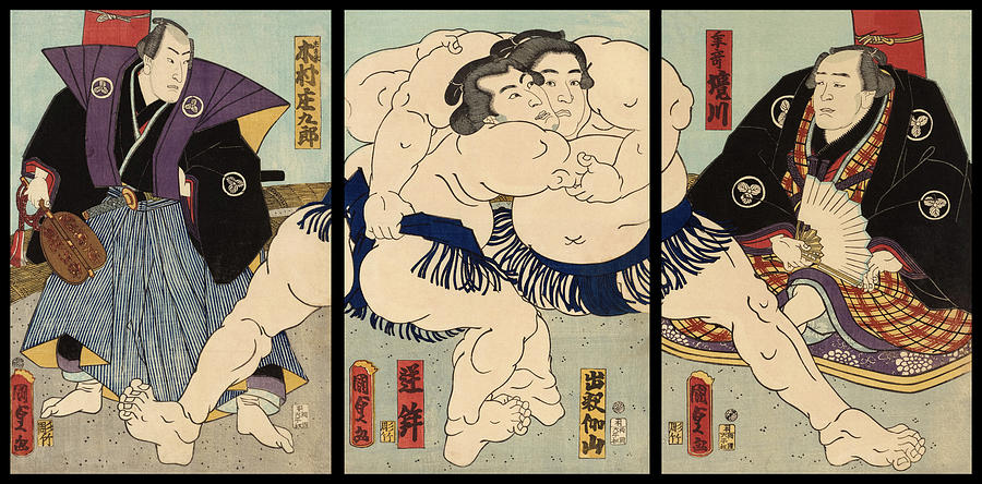 Utagawa Kunisada, portrait of a sumo wrestler, 1854, 26,…