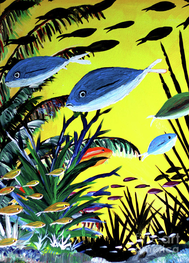 Sun and Fish Painting by James and Donna Daugherty