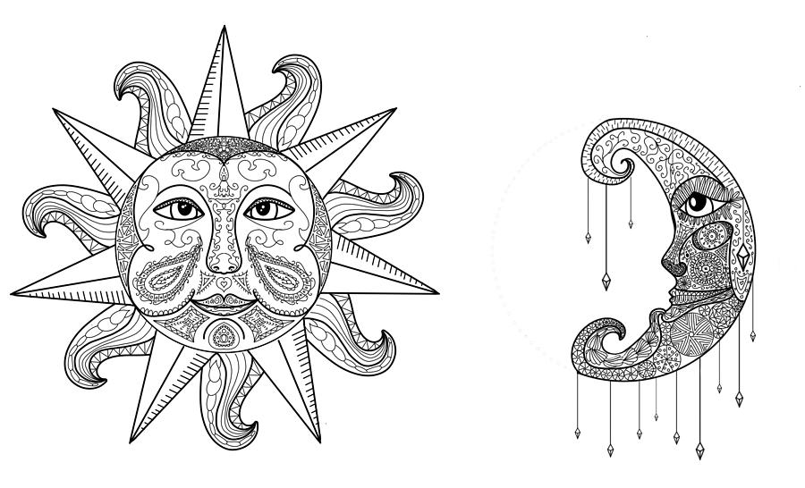 Sun moon sketch Vectors & Illustrations for Free Download | Freepik