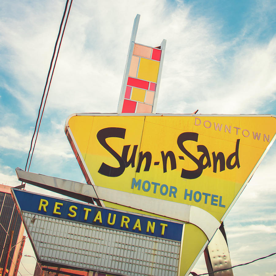 Sun and Sand Hotel Sign Photograph by Sonja Quintero