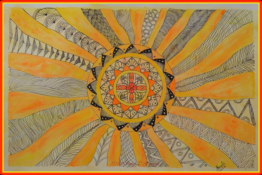 Sun as Mandala  Drawing by Sonali Gangane