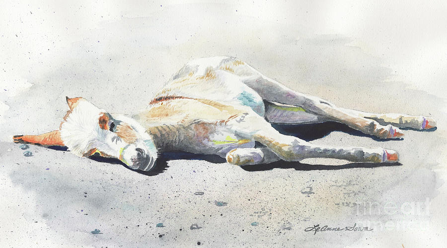 Sun Bathing Foal Painting by LeAnne Sowa