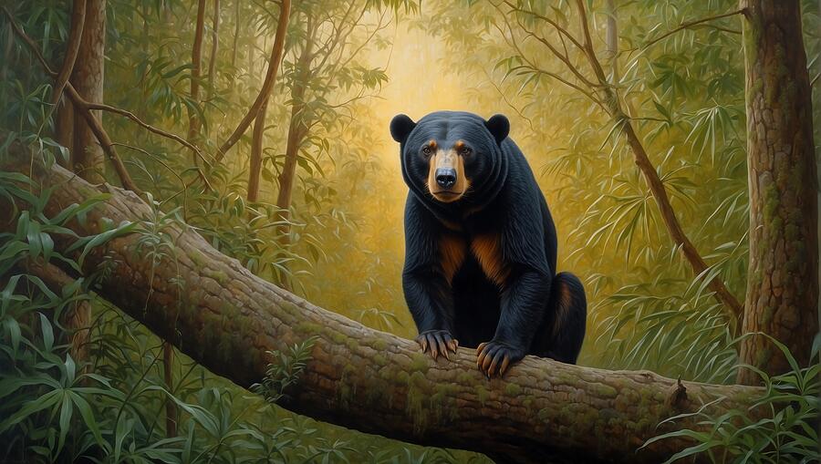 Wildlife Digital Art - SUN BEAR 2944 ai by Dreamz -