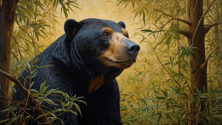 Wildlife Digital Art - SUN BEAR 2945 ai by Dreamz -
