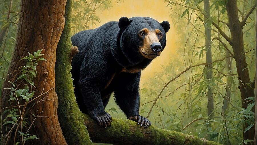 Wildlife Digital Art - SUN BEAR 2946 ai by Dreamz -