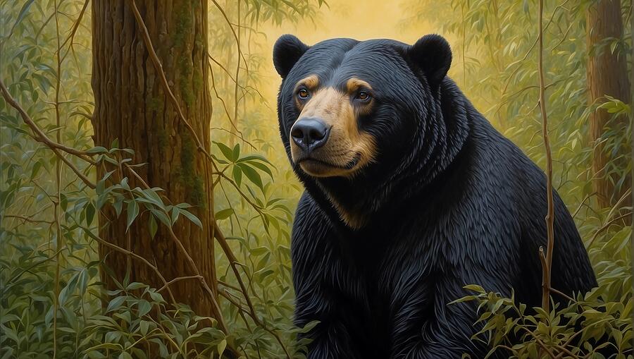 Wildlife Digital Art - SUN BEAR 2947 ai by Dreamz -