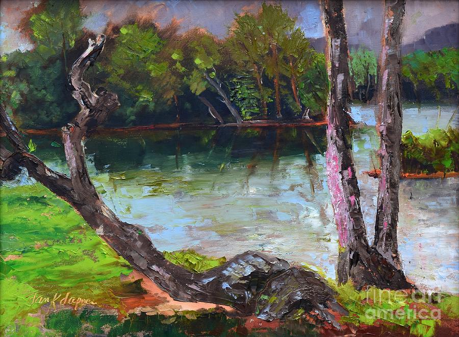 Tree Painting - Sun Breaking Out at Lake Chatuge by Jan Dappen