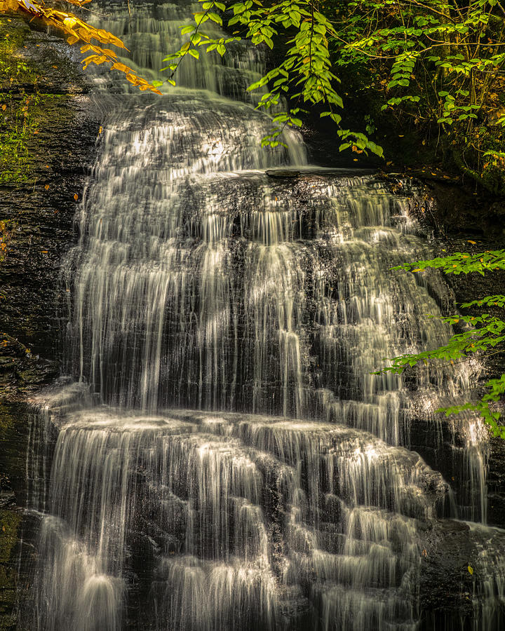 Finger Lakes Waterfalls Photograph - Sun Dappled Falls by Rod Best