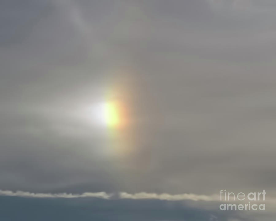 Sun Dog In The Clouds Photograph by D Hackett
