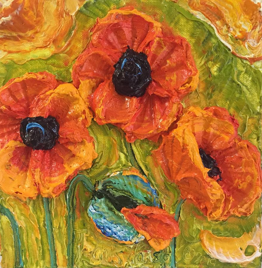 Sun Drenched Poppies Painting by Paris Wyatt Llanso