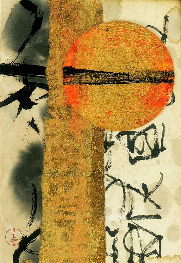 Sun Fire Collage Mixed Media by Carol Leigh