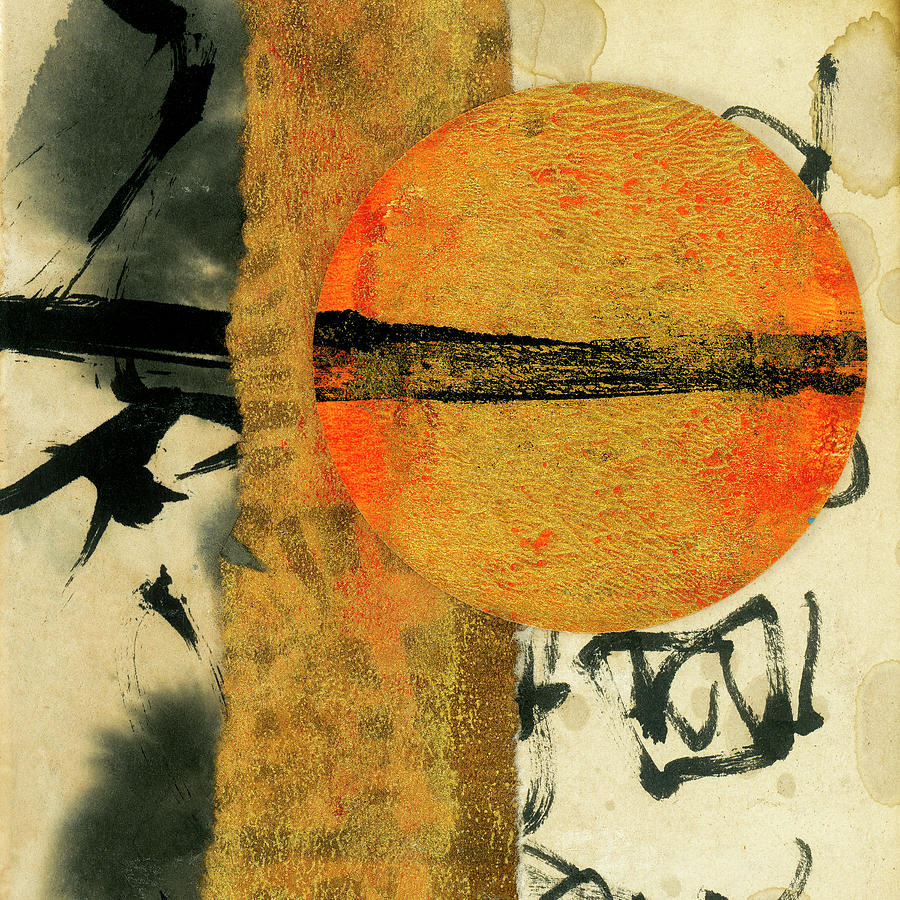 Carol Leigh Mixed Media - Sun Fire Collage Square Version by Carol Leigh