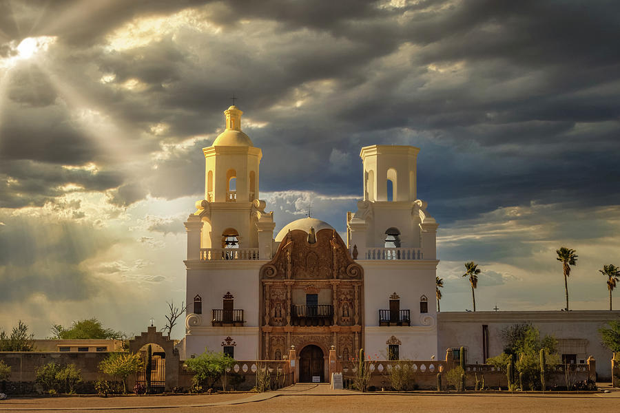 Sun Flare At San Xavier Mission Photograph By David C Vincent - Fine ...