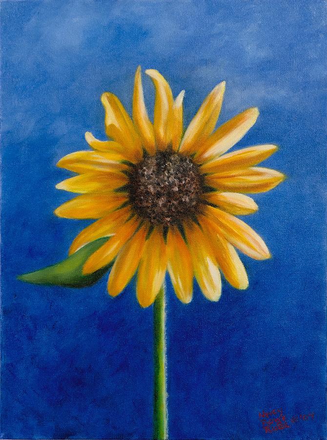 Sun Flower, Blue Sky Painting by Nancy Rowe Trube Art - Fine Art America