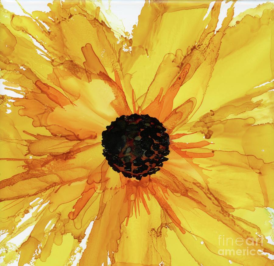 Sun Flower Splash Painting by Julie Greene-Graham