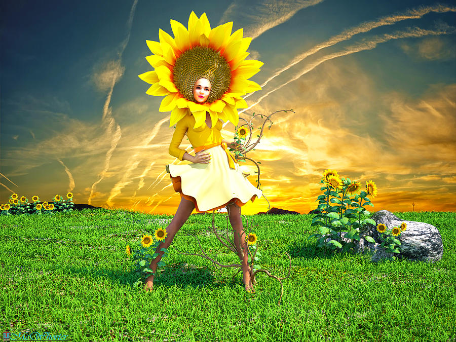 Sun Flower Digital Art by Williem McWhorter