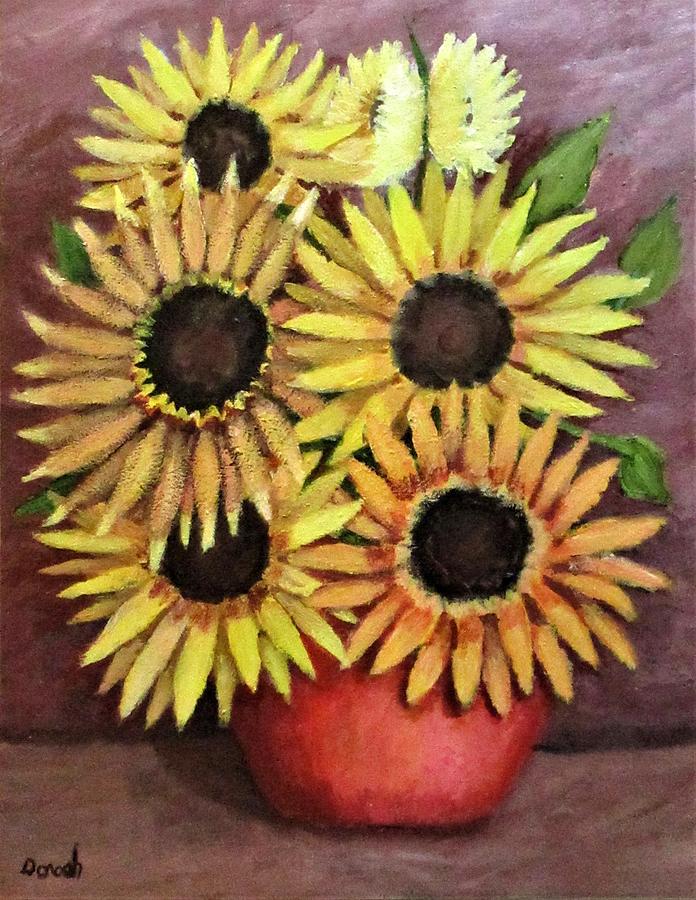 Sun Flowers Painting by Gregory Dorosh