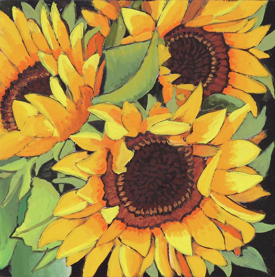 Sun Flowers Painting by Kevin Hughes